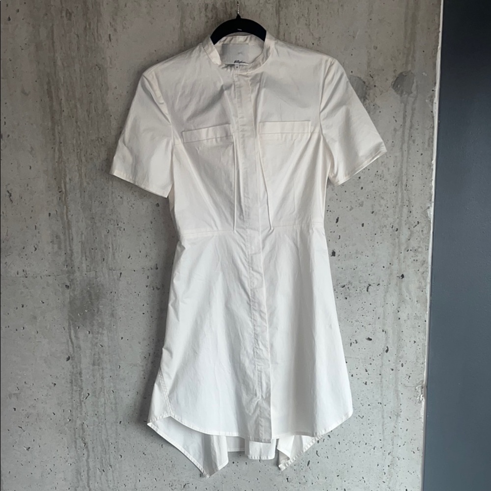 3.1 Phillip Lim Flirt Pintucked Utility Shirt Cotton Dress